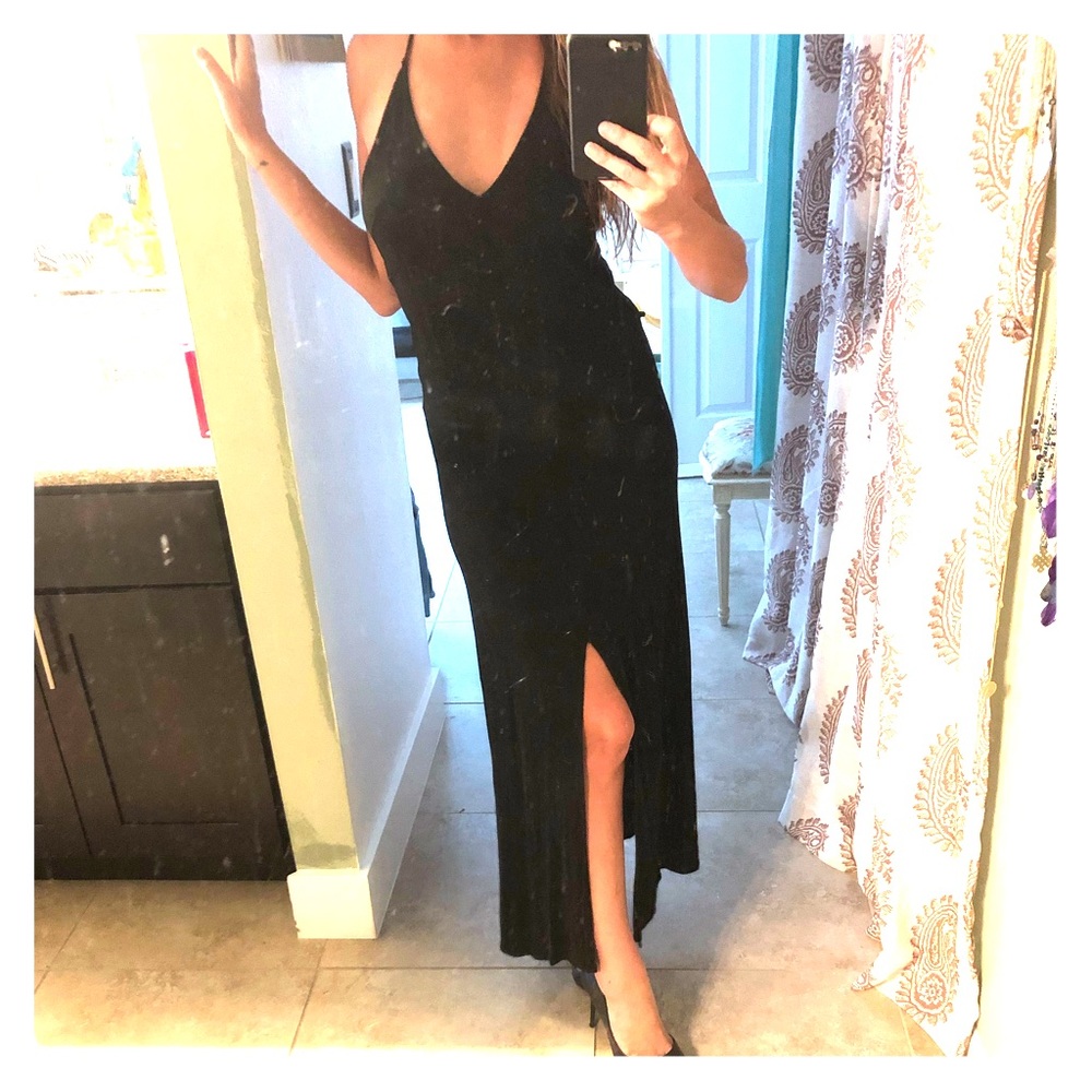 SOLOMIO sexy black cocktail dress